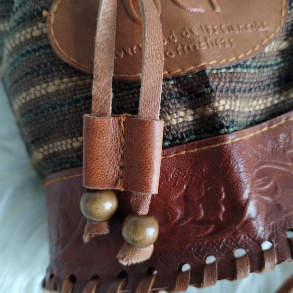 Boho Mini Crossbody bag Leather Fabric UCI - Picture 7 of 11
